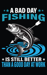 Naklejka premium Fishing T-shirt Design, Fishing Vector Graphic