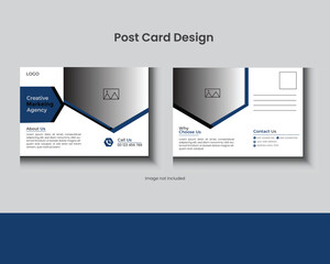 Double Sided Vector Corporate Postal Card Layout