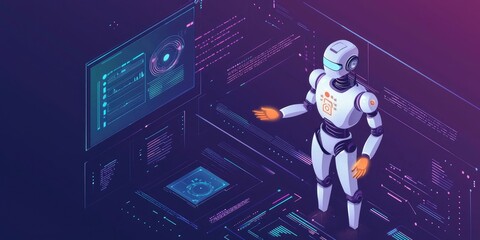A futuristic resource management system offering AI-driven insights that optimize the use of information and assets.
