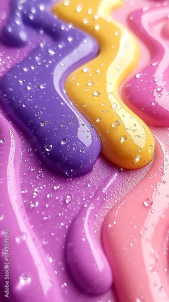 Poster dynamic abstract design with colorful fluid shapes