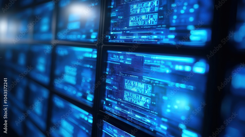Poster exploring the intricacies of digital displays and technology in modern data environments
