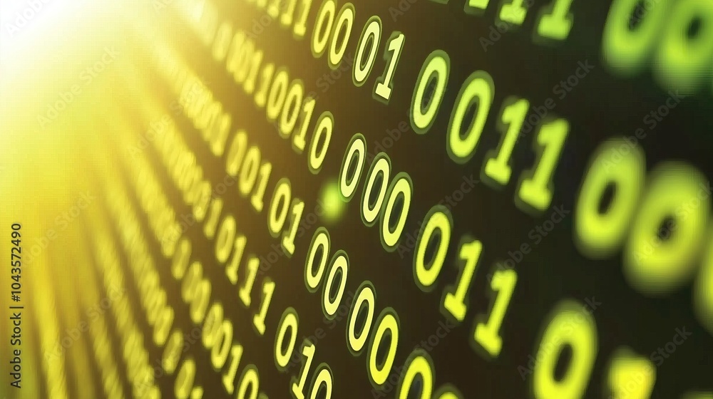 Aufkleber Close up of binary code on screen technology computing background