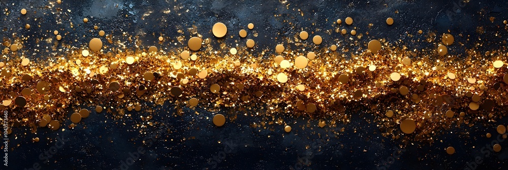 Poster elegant and stylish golden confetti happy new year 2025 banner with large copyspace for messages or 