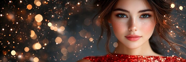 Elegant and Vibrant New Year 2025 Banner with Colorful Fireworks on Dark Background with Large Copy Space