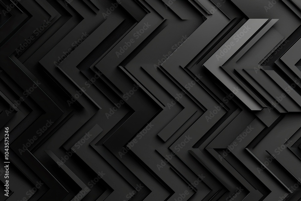 Poster black chevron pattern with layered designs on a textured background.
