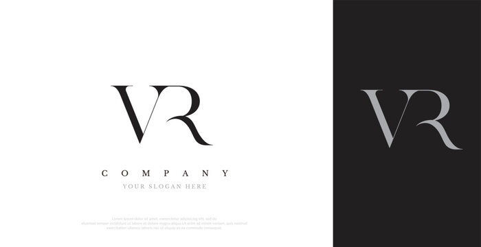 Initial VR Logo Design Vector 