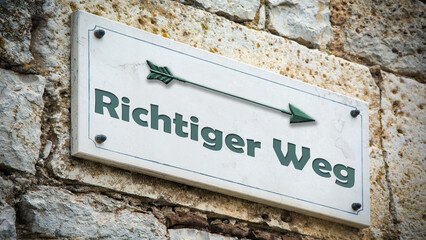 Fototapeta premium Signposts the direct way to Right Way