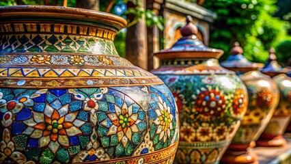Fototapeta premium Cracked Thai Pottery at Ko Kret - Portrait Photography of Unique Artifacts in Nonthaburi Thailand