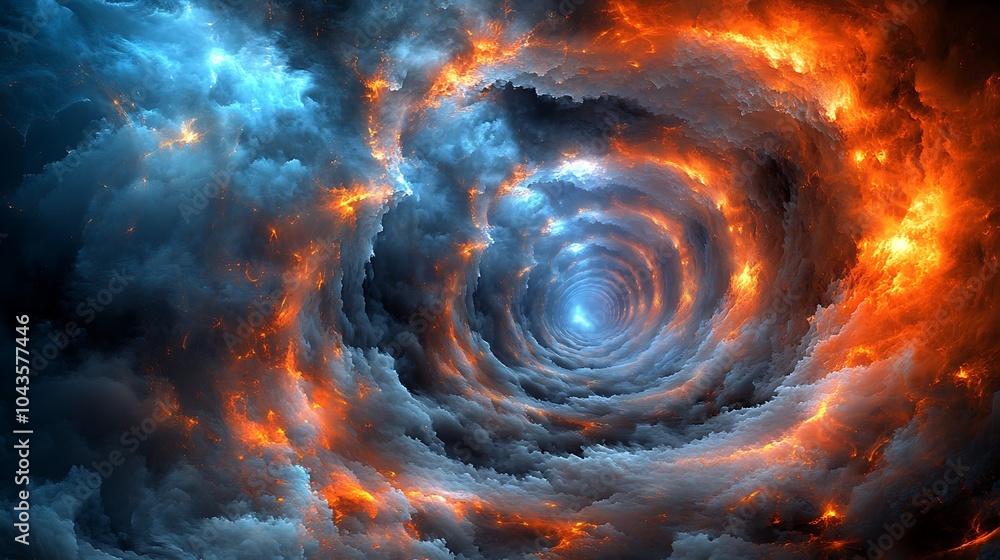 Poster exotic spherical space station orbiting in cosmic setting