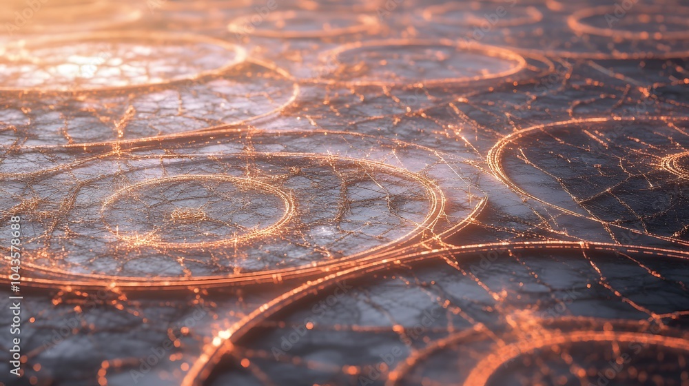 Poster A web of glowing shapes connected by lines, symbolizing data flow in machine learning models, 4K resolution