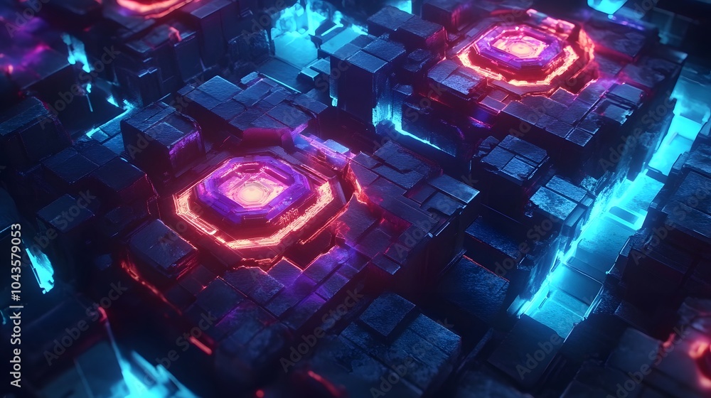 Poster A network of interconnected glowing shapes, symbolizing data-driven AI models and machine learning algorithms, 4K resolution