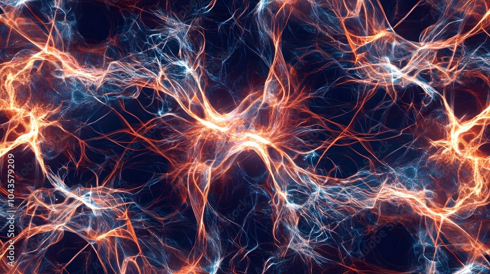 Fototapete A glowing matrix of abstract forms visualizing the complex layers of deep learning models in AI, 4K resolution