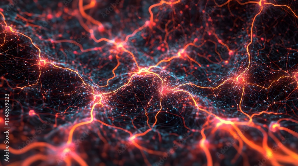 Poster A glowing matrix of abstract forms visualizing the complex layers of deep learning models in AI, 4K resolution
