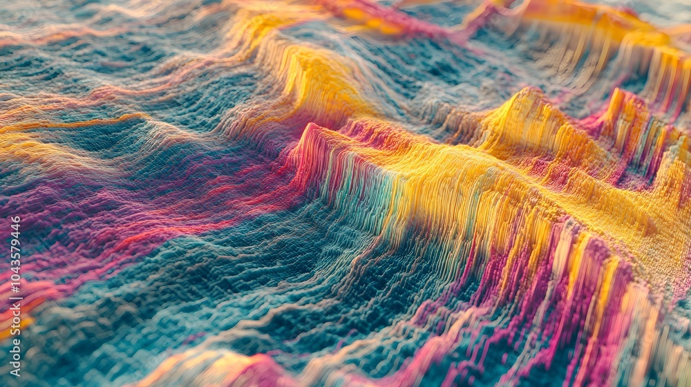 Poster A calm, glowing network of abstract shapes, representing the harmonious flow of data in machine learning models, 4K resolution