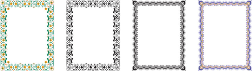 Vintage elegant frames collection. Decorative vintage frames for design. Set of decorative ornament border frames