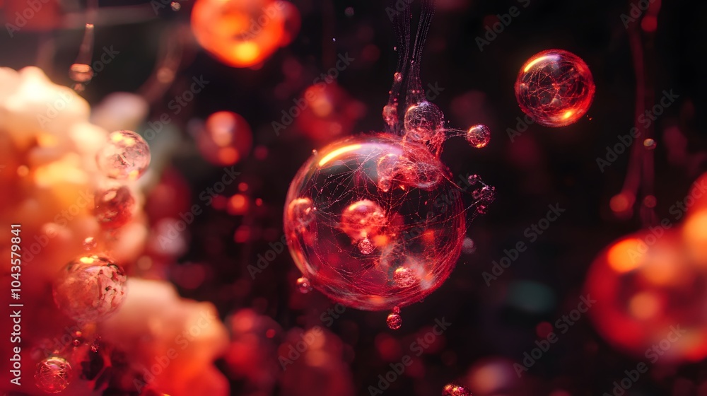 Aufkleber A dark and futuristic web of glowing shapes illustrating the mysterious inner workings of AI's model training, 4K resolution