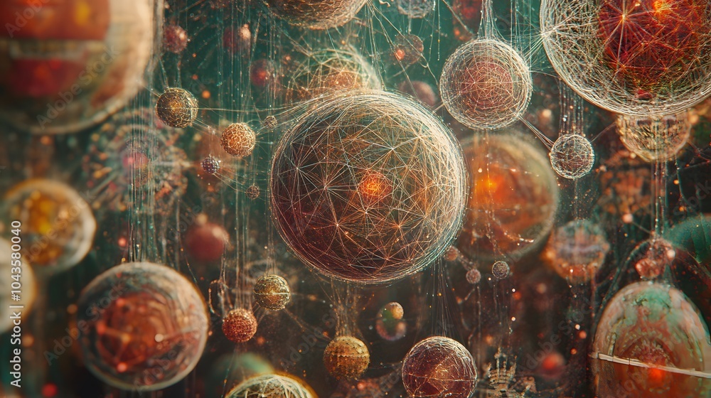Poster A mystical glowing network of geometric shapes, symbolizing the hidden complexities of AI models in an ethereal tone, 4K resolution