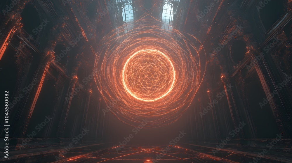 Poster A mystical glowing network of geometric shapes, symbolizing the hidden complexities of AI models in an ethereal tone, 4K resolution