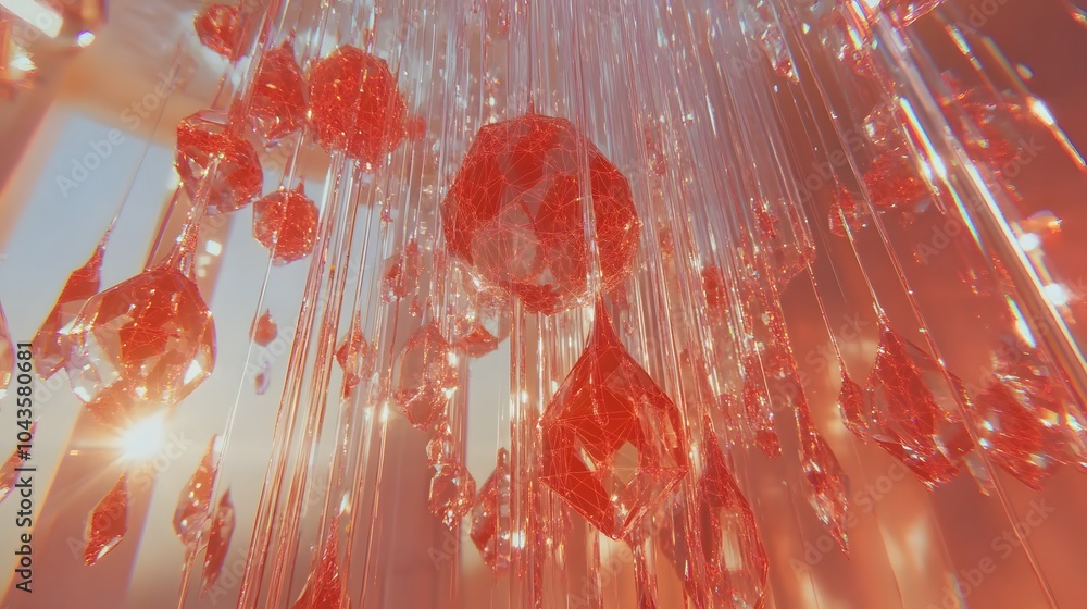 Poster A gentle, glowing network of abstract shapes representing the balanced, slow learning of AI models over time, abstract and calming, 4K resolution