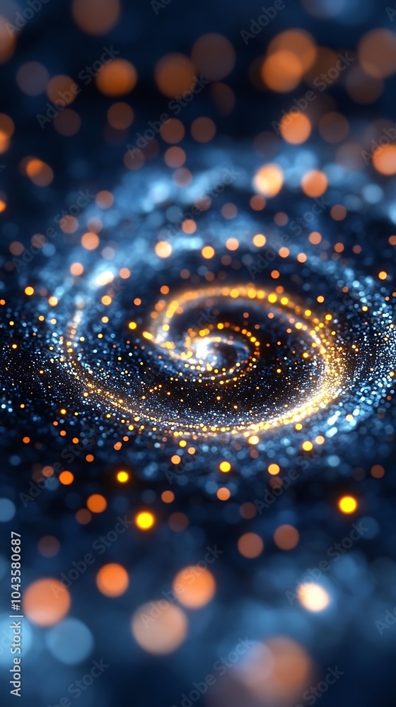 Poster colorful vortex of swirling binary code