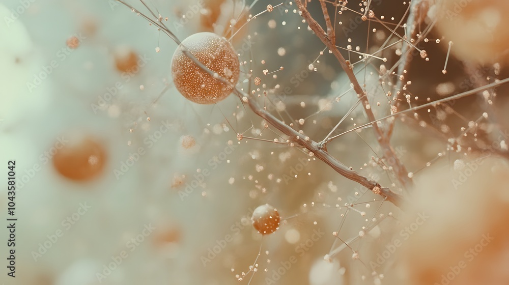 Poster a soft, warm glowing network of interconnected shapes, illustrating the nurturing environment of ai 