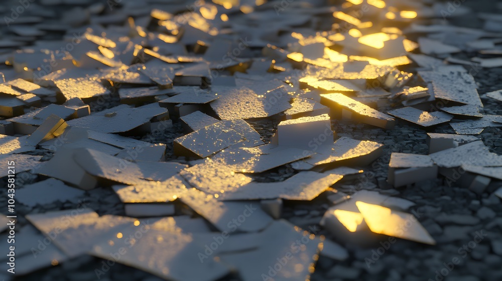 Aufkleber A chaotic, glitchy network of glowing shapes, representing the instability and potential errors in AI model predictions, tense and abstract, 4K resolution