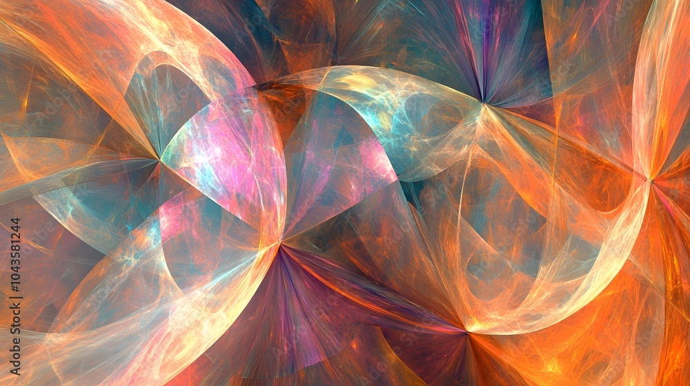 Aufkleber A vibrant, electrifying glowing network of geometric forms symbolizing the power and influence of AI models, abstract and bold, 4K resolution