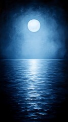 Serene Moonlit Reflection on Still Water