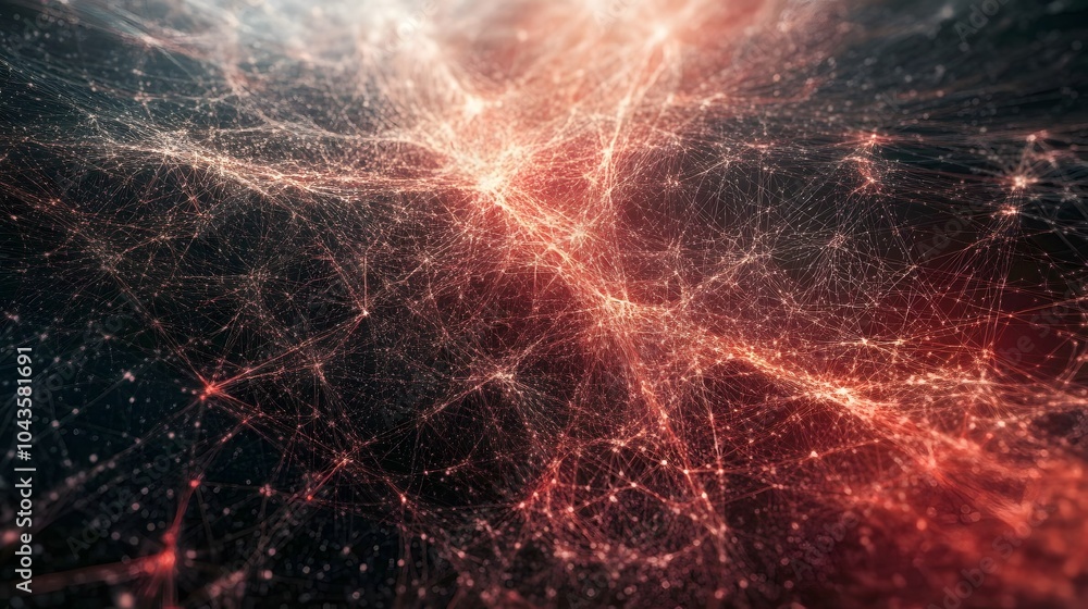 Aufkleber A glowing geometric network depicting an abstract representation of data clustering in machine learning, 4K resolution