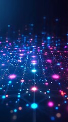 Vibrant Neon Circuit Network in Abstract Design