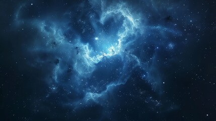 Fototapeta premium Realistic nebula surrounded by stars and cosmic dust in a deep space background