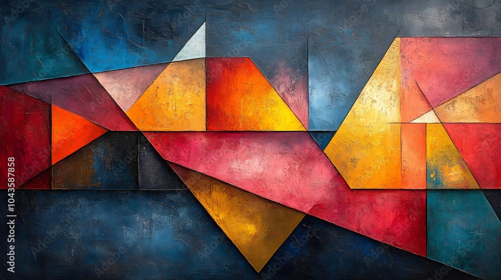 Aufkleber intersecting shapes abstract form representing pivotal business strategy shifts market entry points 
