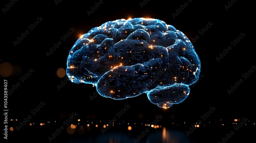 Aufkleber abstract representation of artificial intelligence brain
