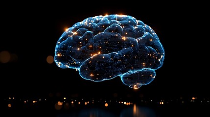 Abstract Representation of Artificial Intelligence Brain