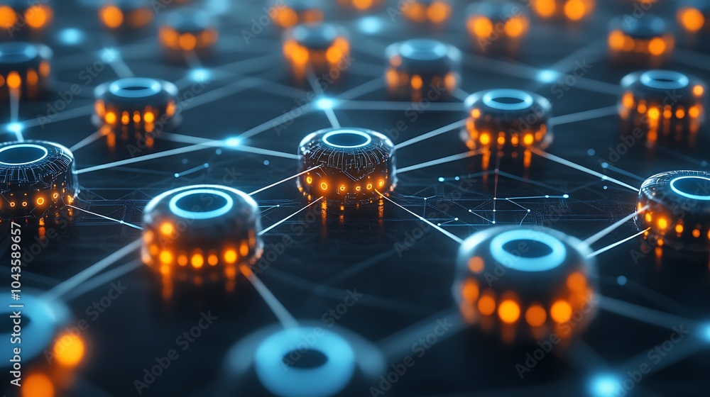 Poster abstract visualization of artificial intelligence network