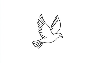 Obraz premium A simple line drawing of a bird in flight, representing freedom, peace, and grace in nature.