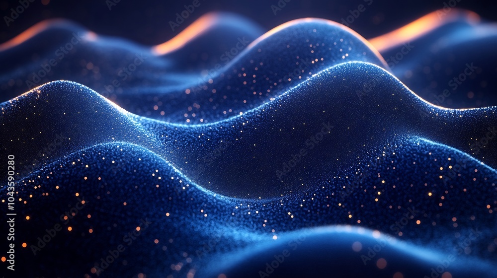 Poster layered abstract waves representing continuous business innovation market exploration the adaptation