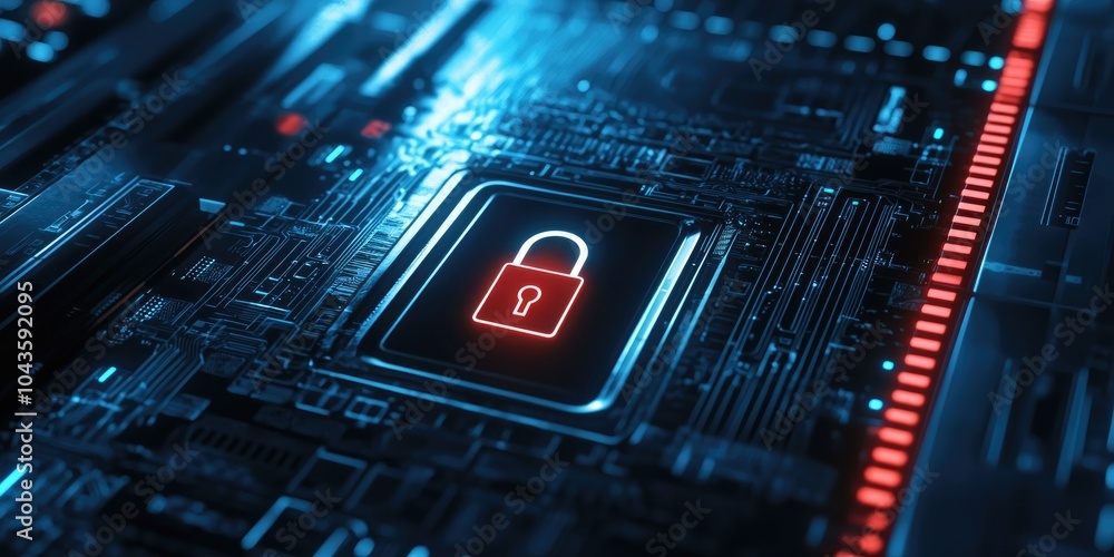 Aufkleber a secure login screen displays an encrypted password and digital padlock, symbolizing cybersecurity,