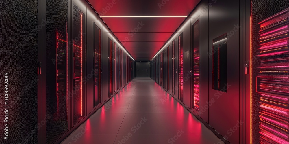 Aufkleber An innovative data storage facility featuring secure, AI-managed systems for efficient and safe data archiving and retrieval.