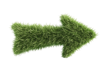 Floating Fluffy Green Arrow Symbols on White Background