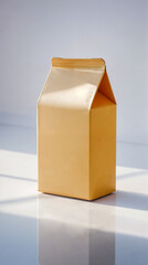 A sleek blank doopack packaging mockup standing upright on a white reflective surface