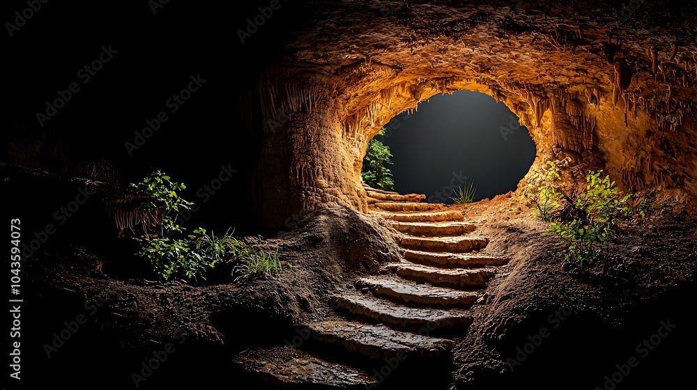 Poster captivating subterranean splendor revealing the hidden wonders of an intricate cave system with stun