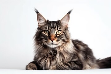Obraz premium Maine coon cat on white background