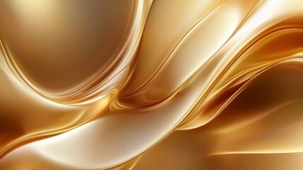 Fototapeta premium The wavy abstract background is like gold colored cloth that looks wavy