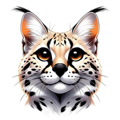 Fototapeta premium 흰 배경, 서벌, 애니메이션 아트 (white background, serval, animation art) 