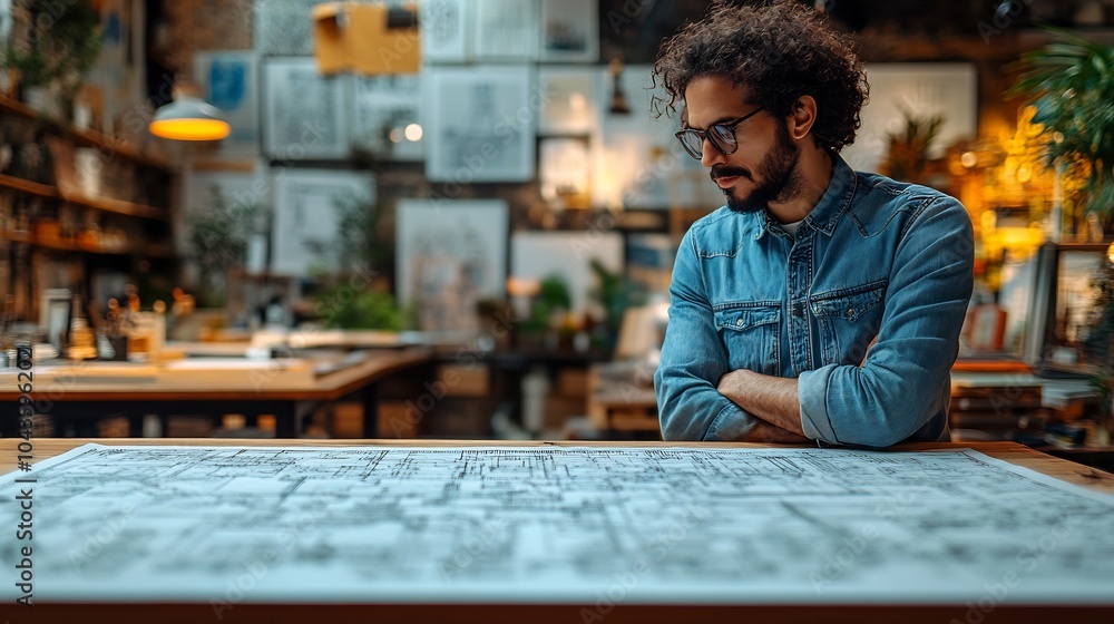Poster architectural blueprintstyle layout mapping out strategic plans key business performance checkpoints