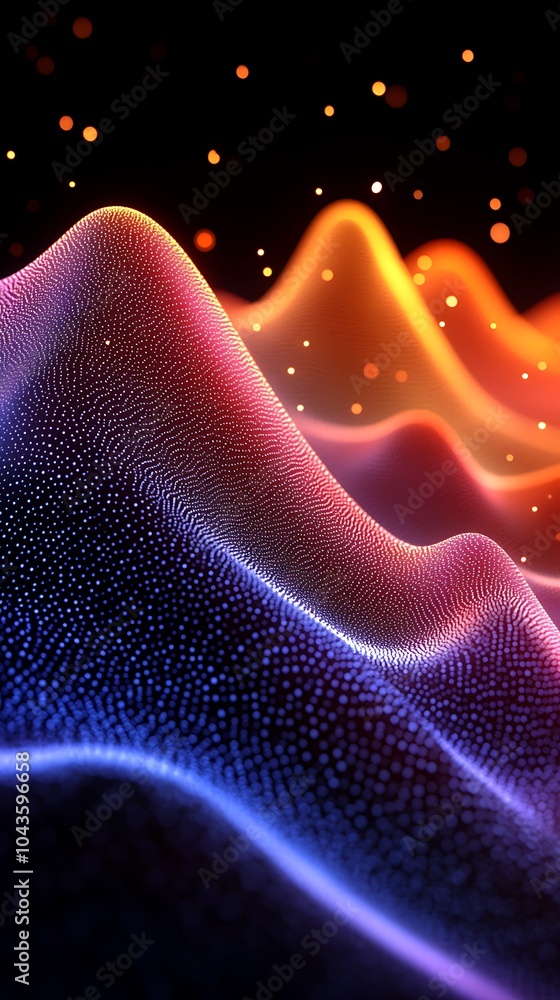 Aufkleber vibrant data waves with dynamic pulse effects