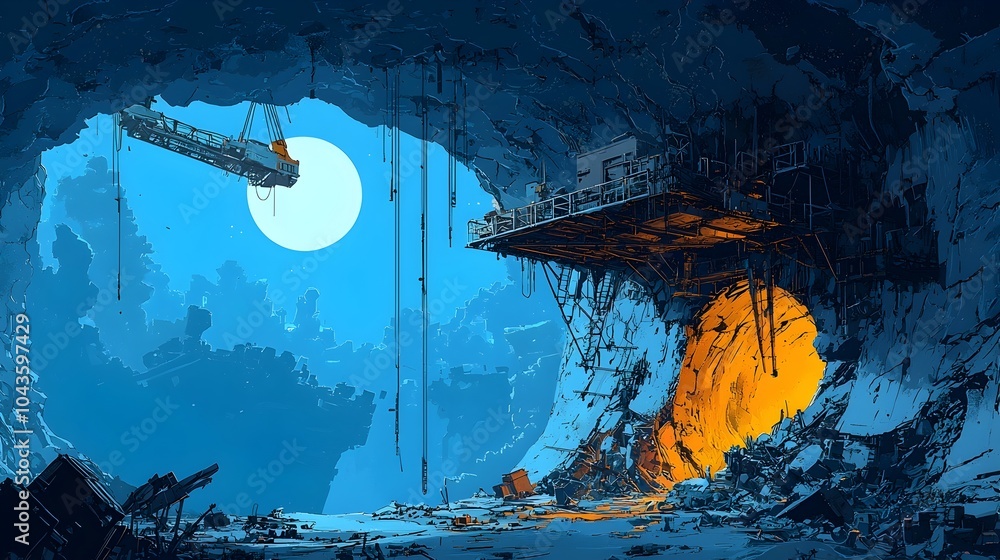 Aufkleber captivating cut through of an intricate cave system showcasing the mesmerizing formations of stalact