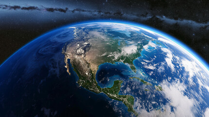 Looking down at the earth from space