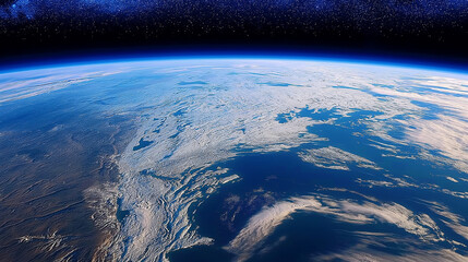 Looking down at the earth from space